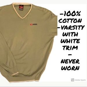 Diesel v neck varsity sweater